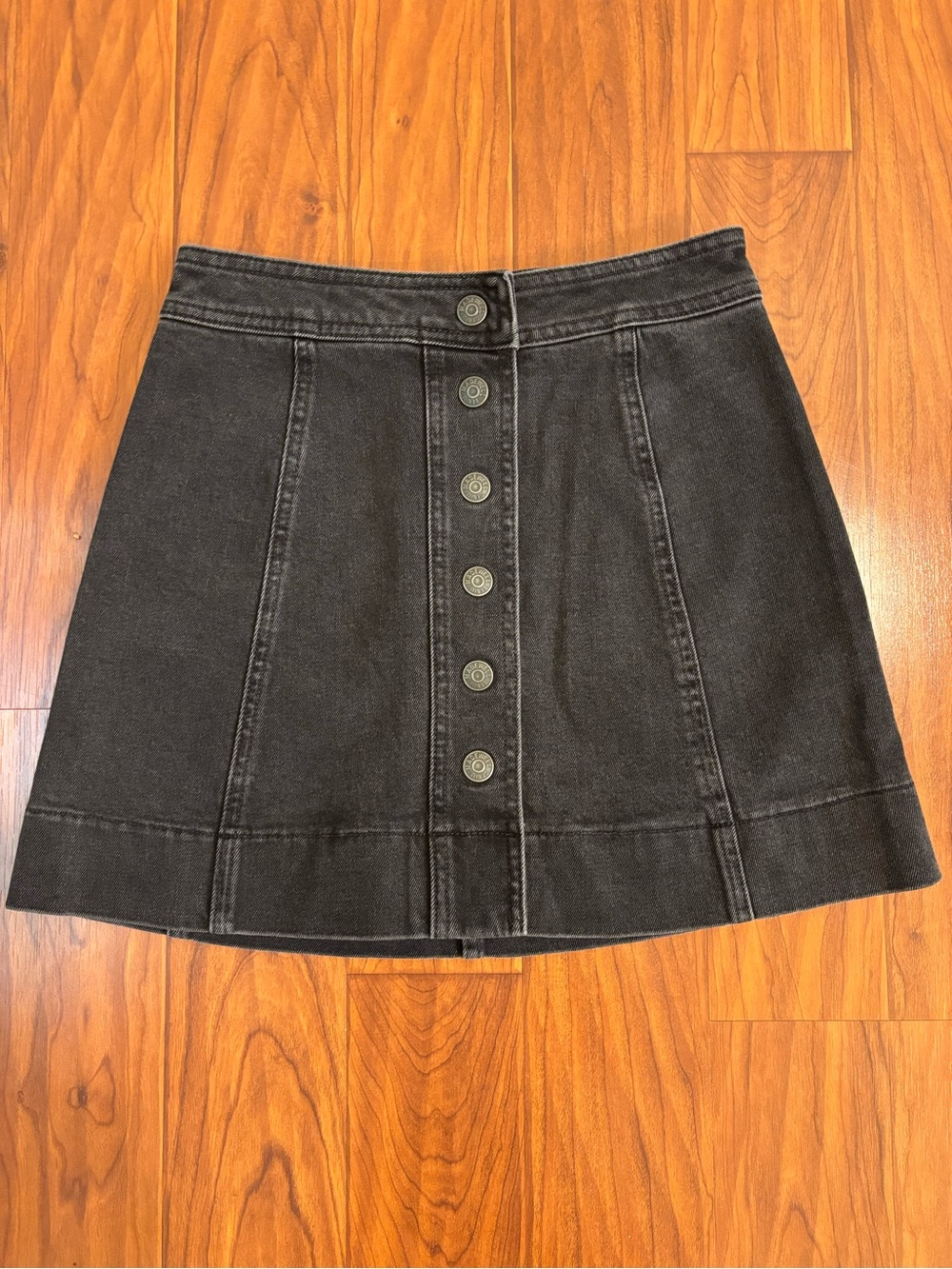 Madewell Denim Black Button-Front Jean Skirt Womens 00